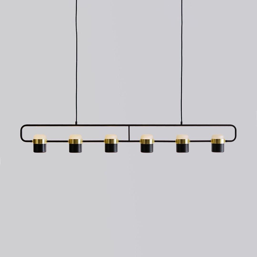Lirael Pendelleuchte verstellbar aus Glas mit Messing