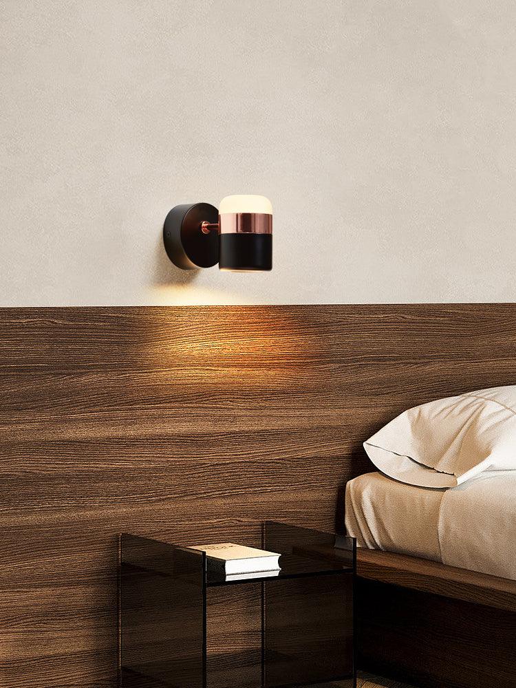 Liorinora Wandleuchte aus Schwarzem Glas mit verstellbarem Lampenschirm