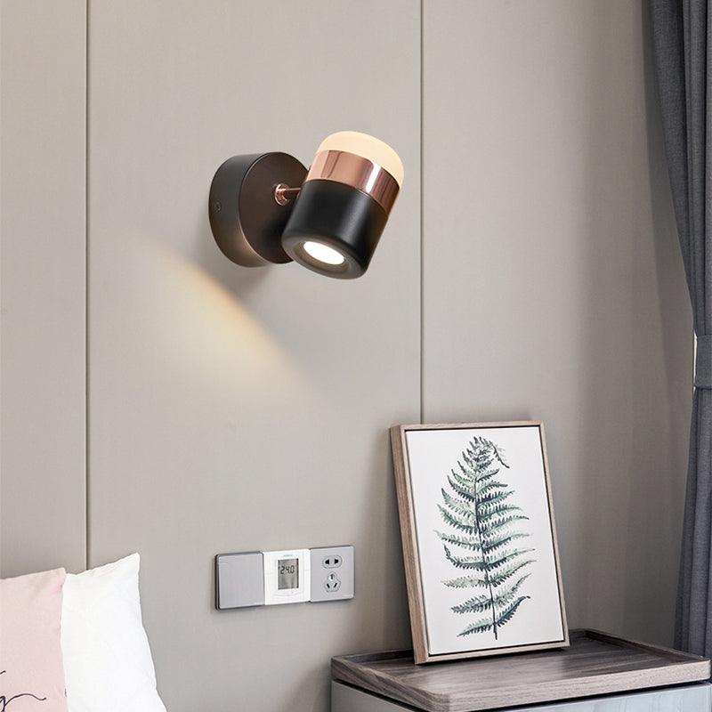 Liorinora Wandleuchte aus Schwarzem Glas mit verstellbarem Lampenschirm