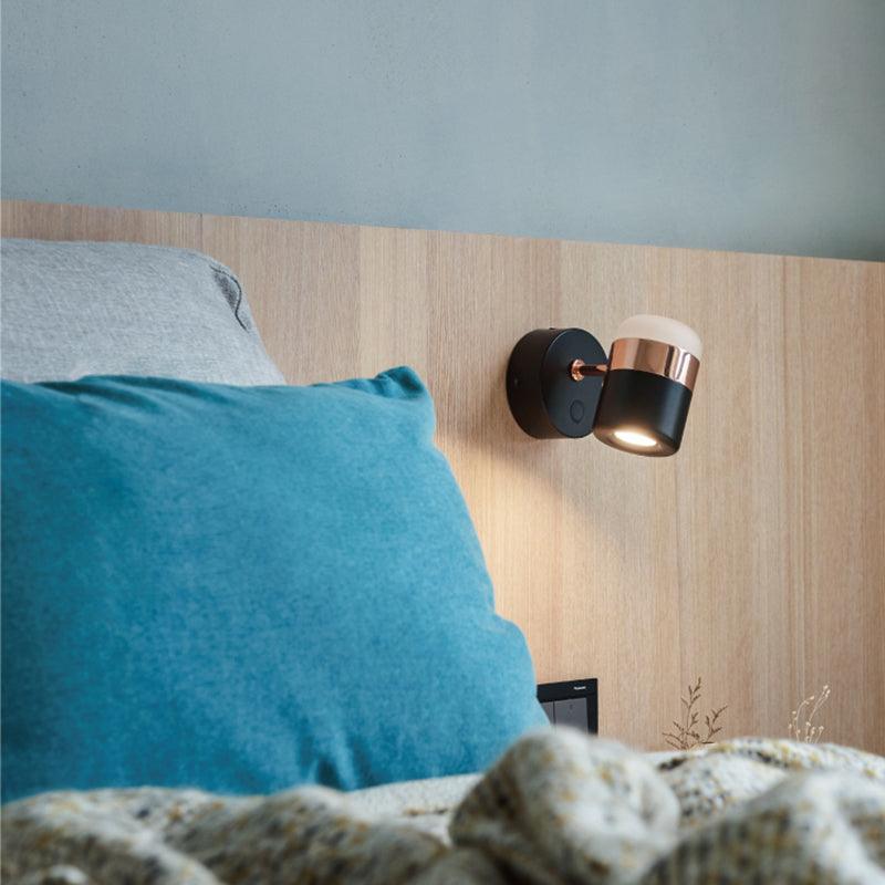 Liorinora Wandleuchte aus Schwarzem Glas mit verstellbarem Lampenschirm