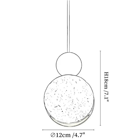 Opal Pendelleuchte aus gelbem Travertin