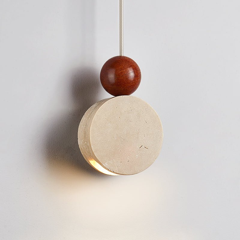 Opal Pendelleuchte aus gelbem Travertin
