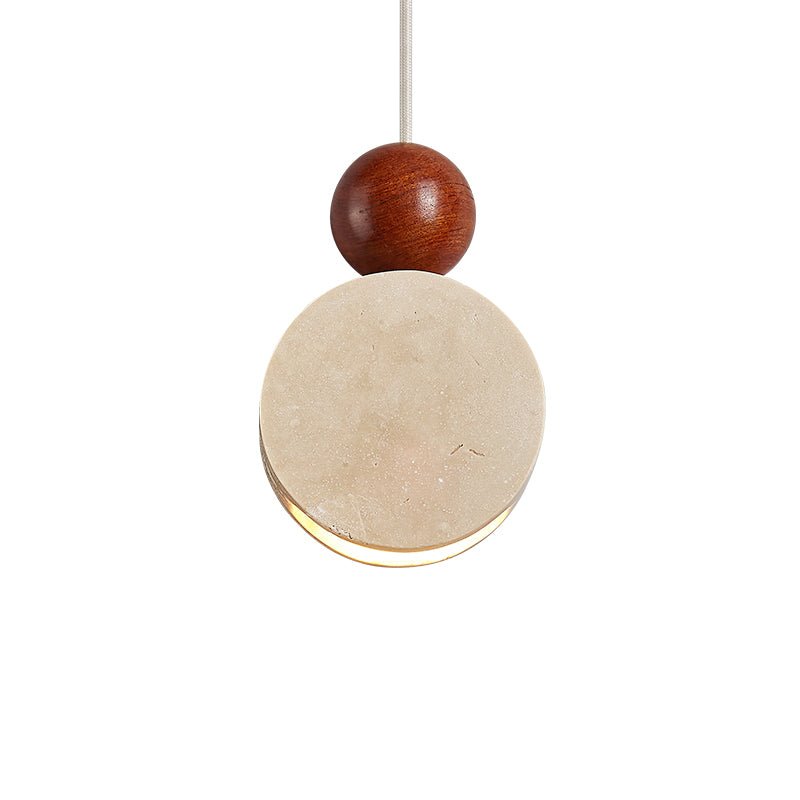 Opal Pendelleuchte aus gelbem Travertin