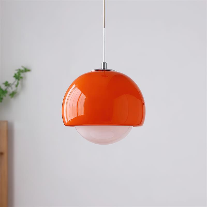 Lipko Pendelleuchte aus Glas mit Kugellampen im Retro-Design in bunten Farben