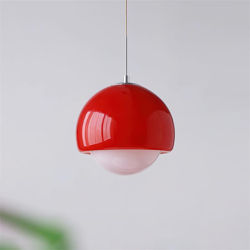 Lipko Pendelleuchte aus Glas mit Kugellampen im Retro-Design in bunten Farben