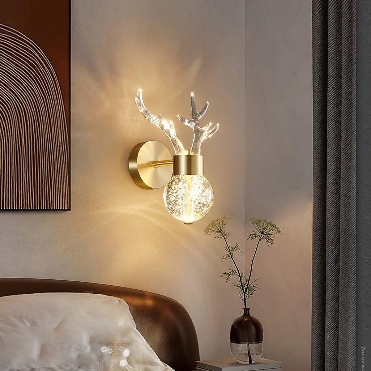 Cexi Postmodern Luxus-Wandleuchte aus Kristall mit Hirschmotiv