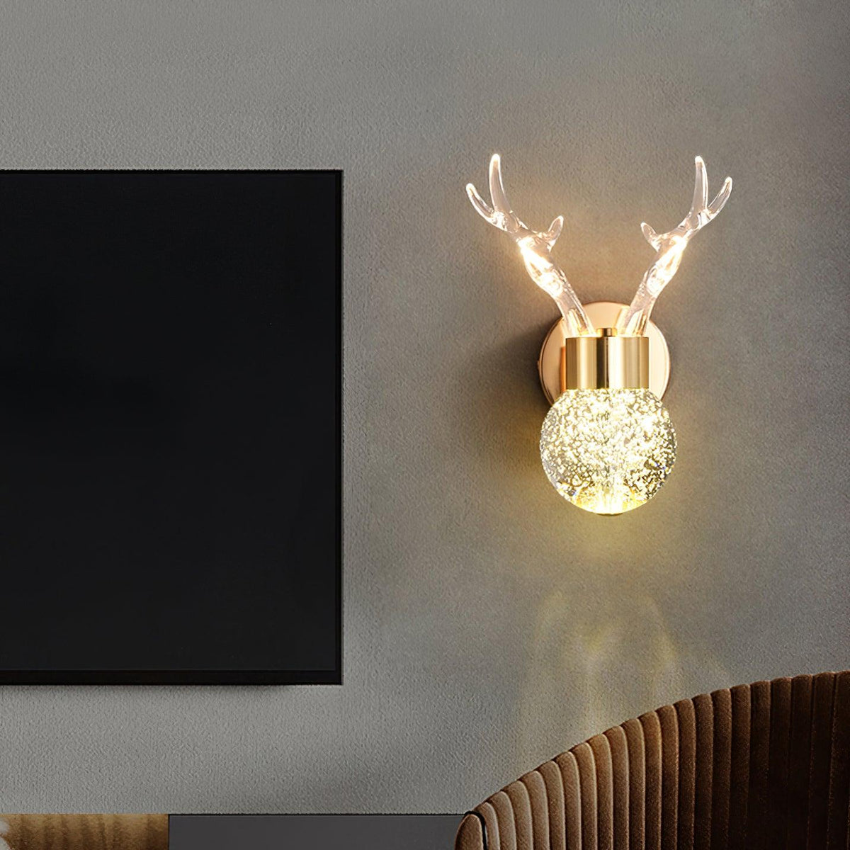 Cexi Postmodern Luxus-Wandleuchte aus Kristall mit Hirschmotiv