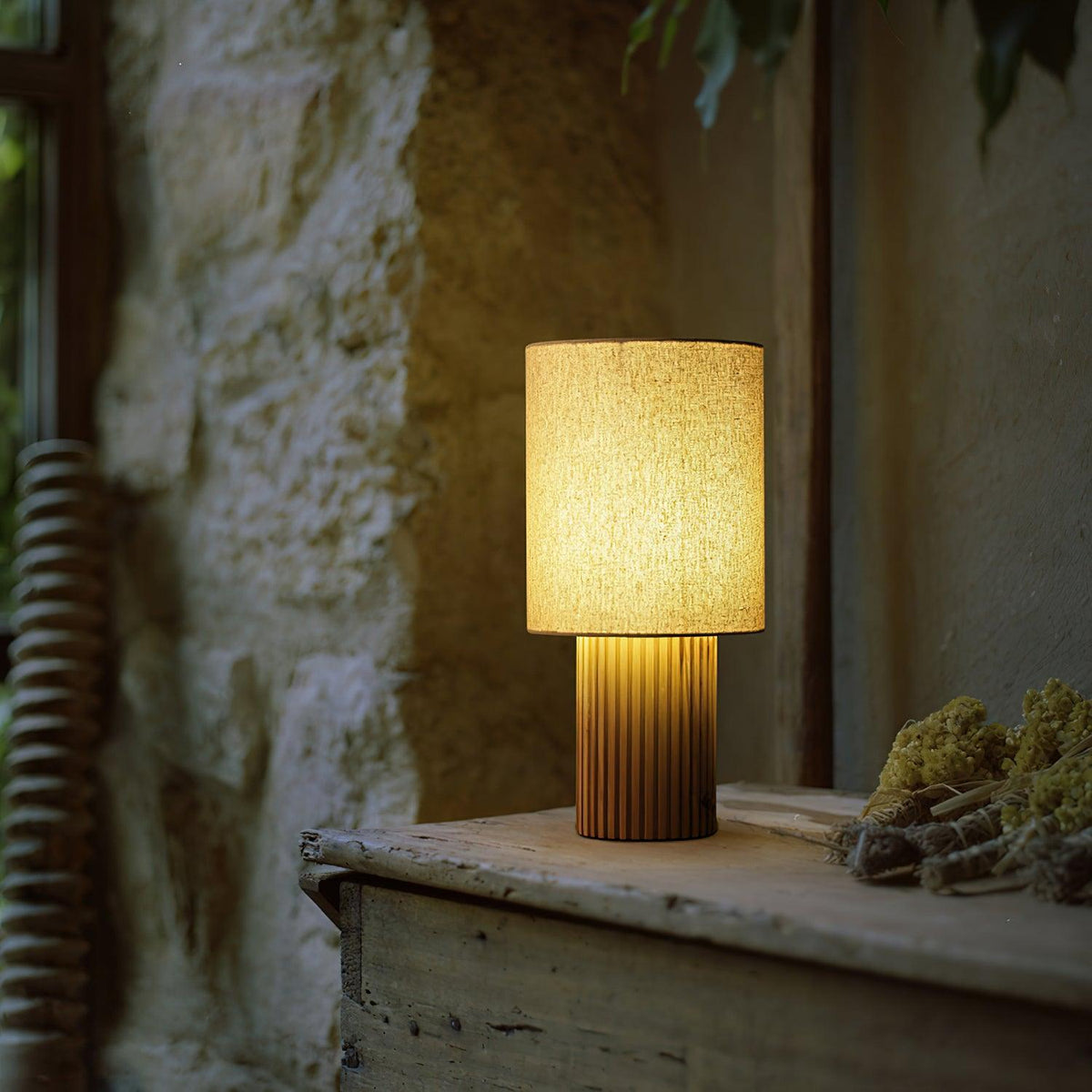 Grove Vintage-Stoff-Tischleuchte