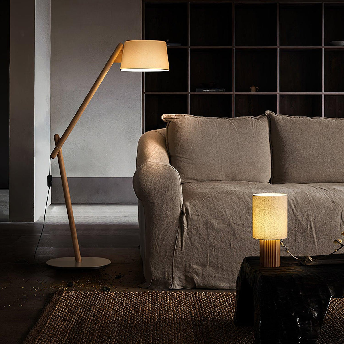 Grove Vintage-Stoff-Tischleuchte