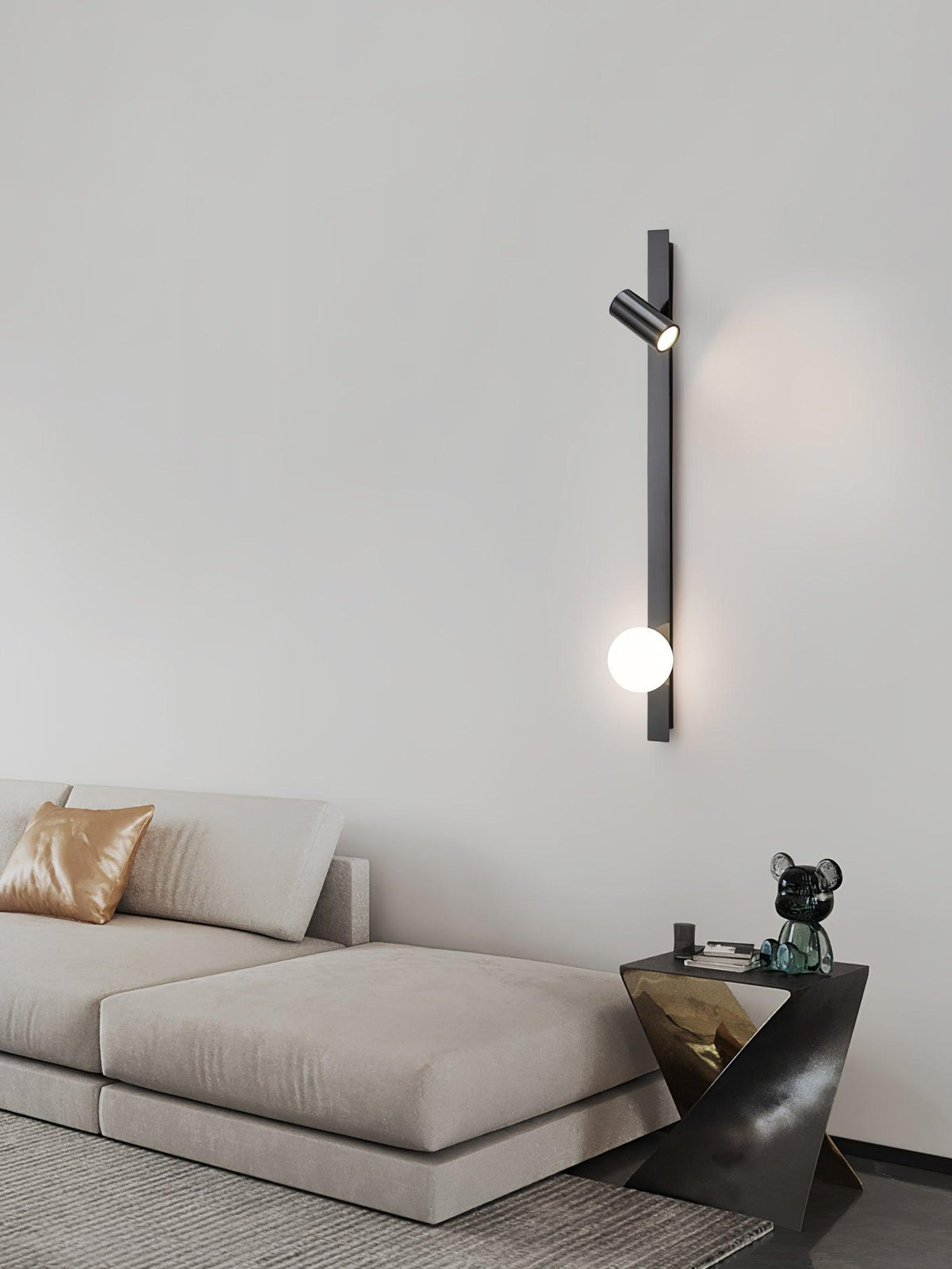 Aloz Messing-Glas-Minimalisten-Wandleuchte