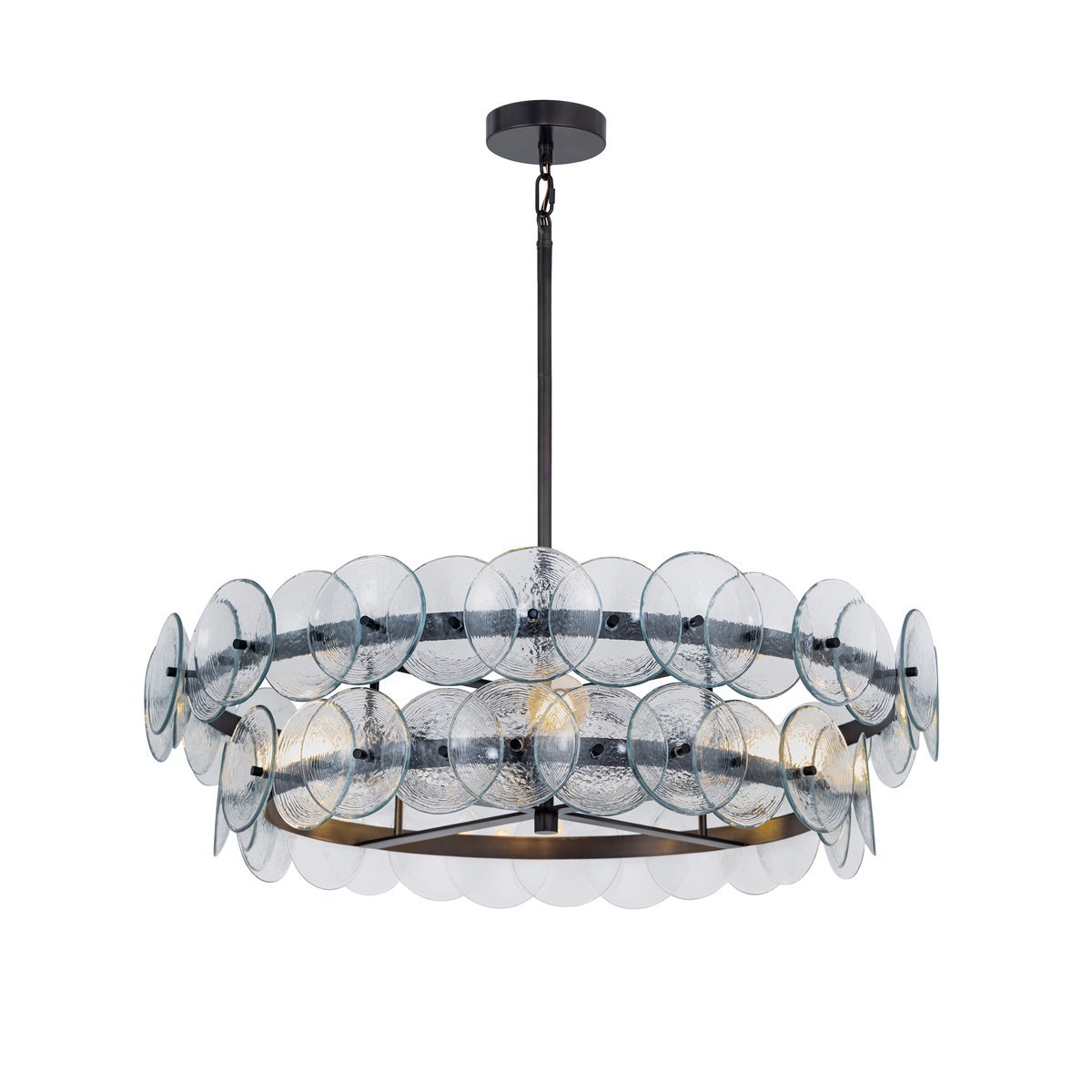 Celalora Kronleuchter Kronleuchte Bernsteinfarben Pressed Glas Disc Round