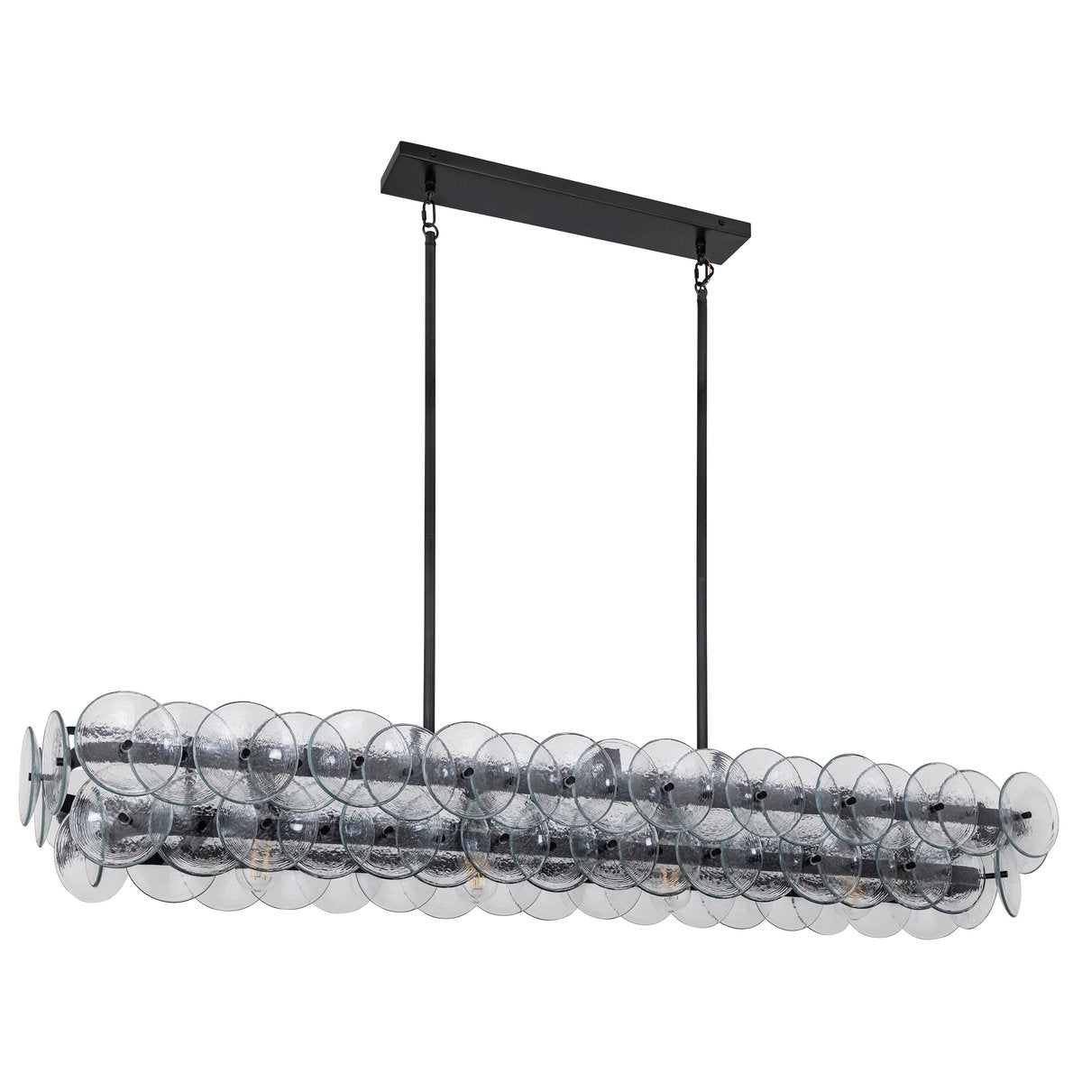 Veleniel Kronleuchter Kronleuchte aus Bernsteinfarben-Druckglas in Kieselsteinform linear modern