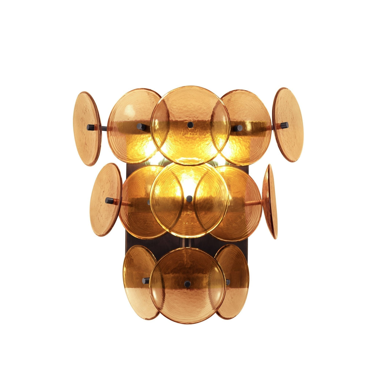 Taroe Wandleuchte aus geblasenem Bernstein-Glas im Vintage-Stil