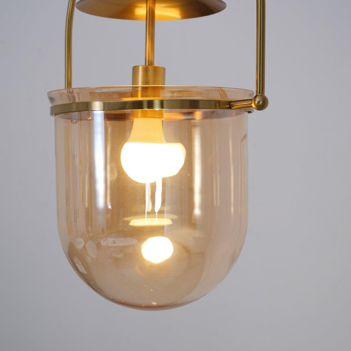June Unusual  Glass Amber Clear Pendant Light