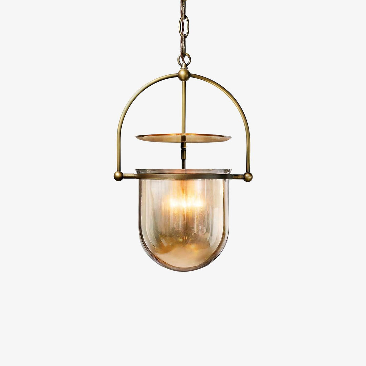 Velanaya Pendelleuchte aus Glas und Messing im Vintage-Stil fürs Wohnzimmer