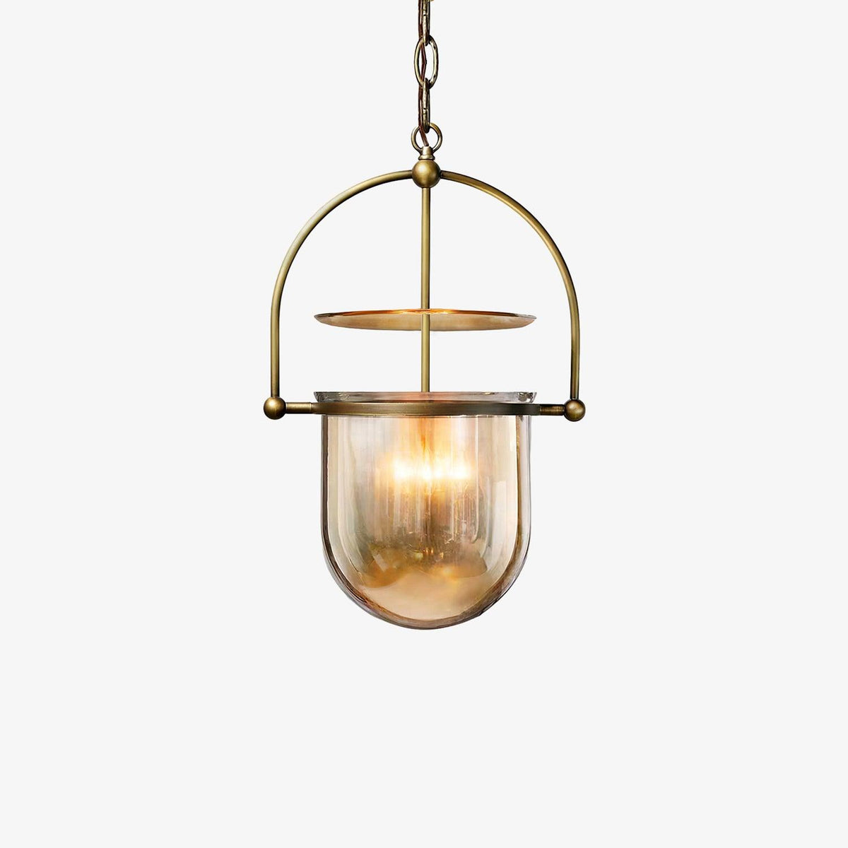 Velanaya Pendelleuchte aus Glas und Messing im Vintage-Stil fürs Wohnzimmer