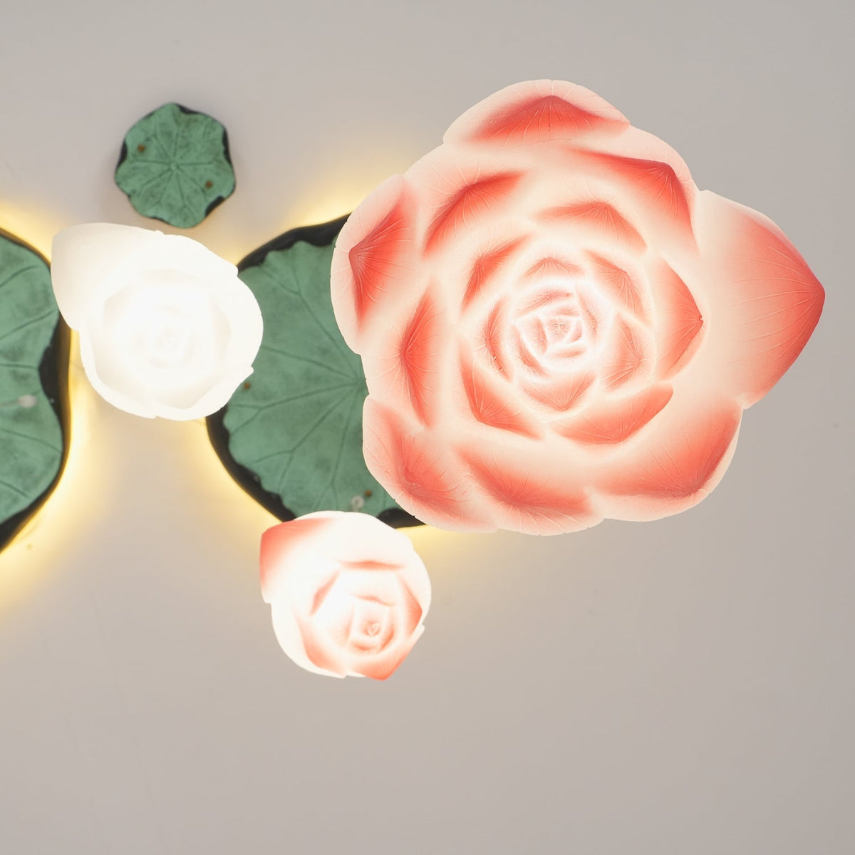 Rivinira Kronleuchter Lotus Floral Pendelleuchte Pink Weiß 7-Light