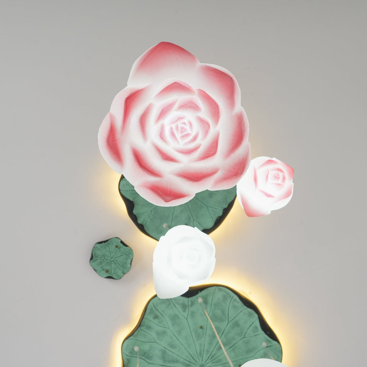 Rivinira Kronleuchter Lotus Floral Pendelleuchte Pink Weiß 7-Light