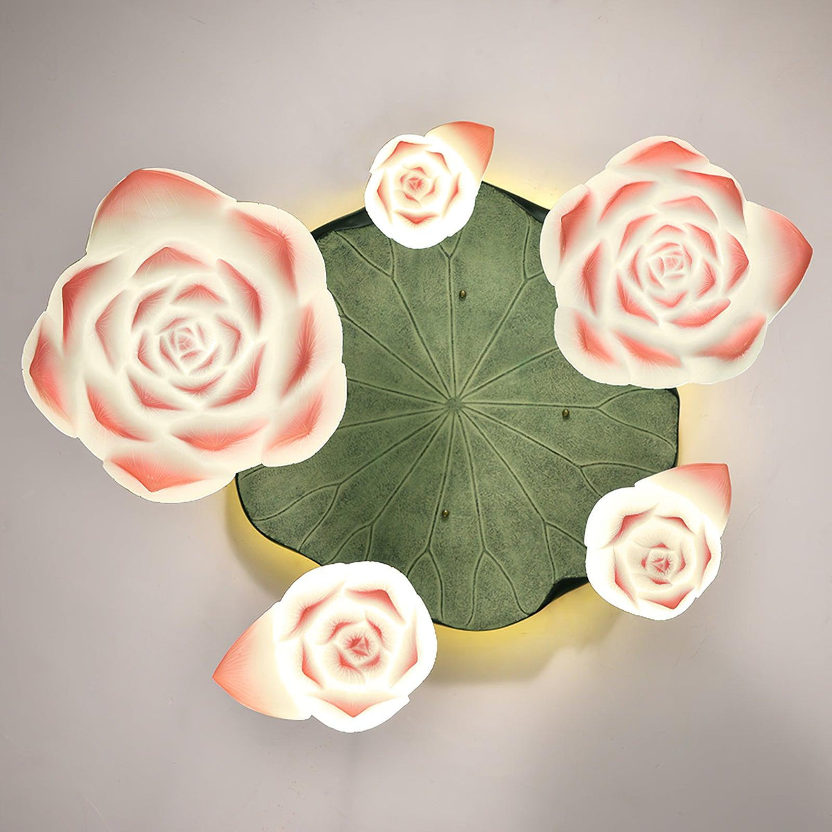Rivinira Kronleuchter Lotus Floral Pendelleuchte Pink Weiß 7-Light