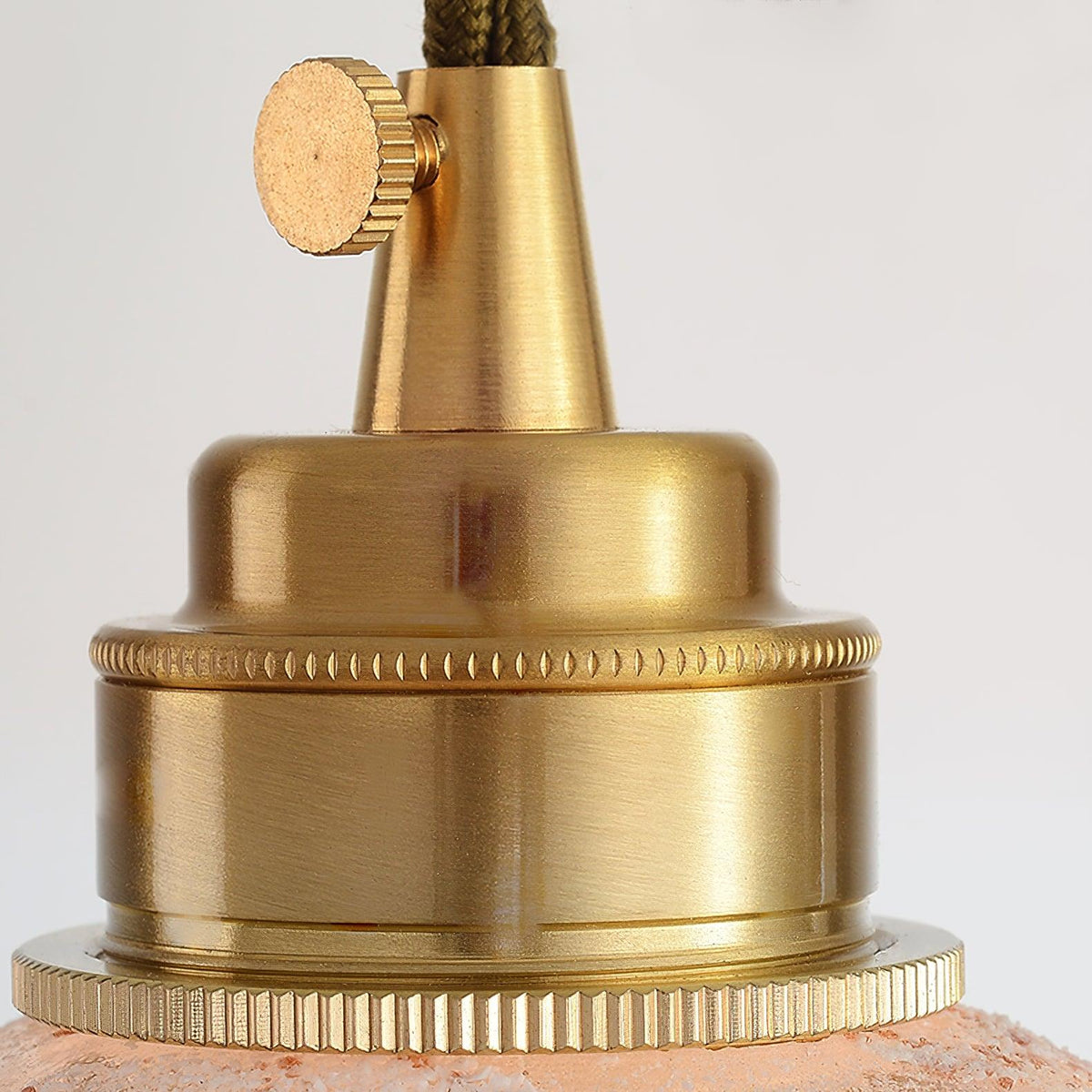 Deveny Pendelleuchte aus Messing mit welligem Glas im Lotus-Stil Vintage