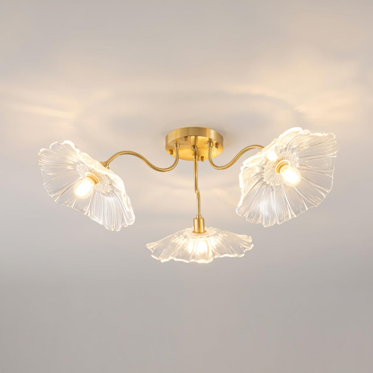 Lioruina Deckenleuchte Blattglas Messing Elegant