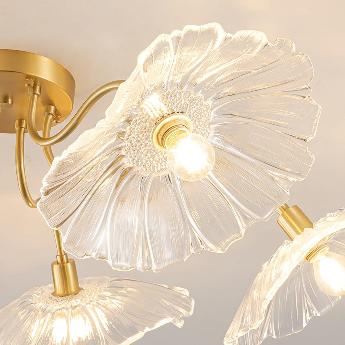 Lioruina Deckenleuchte Blattglas Messing Elegant