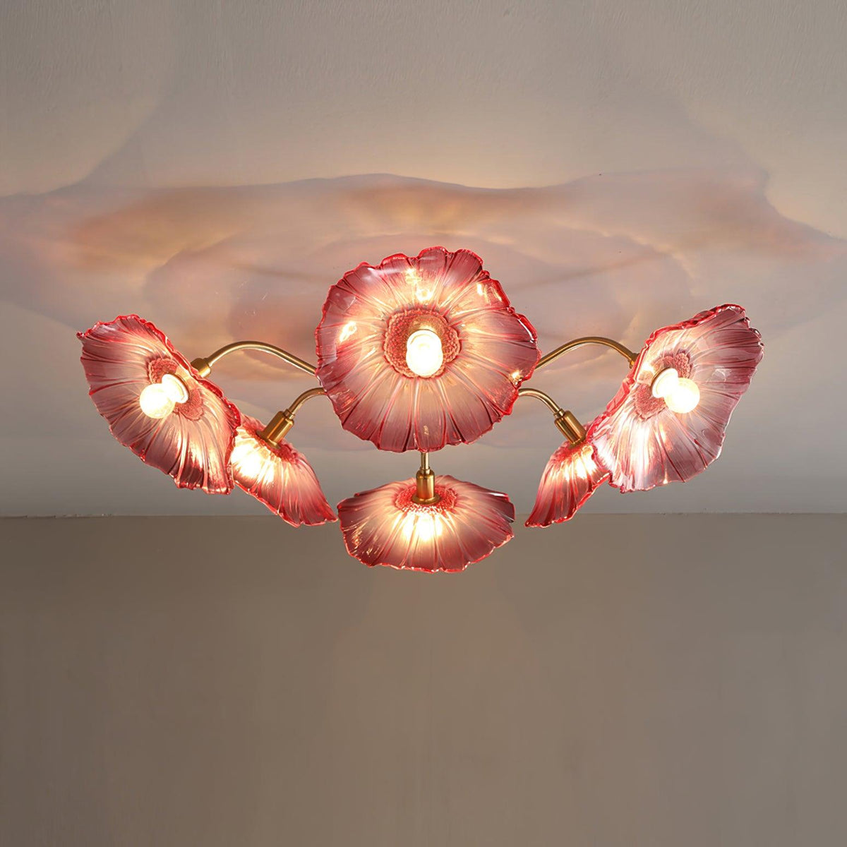 Lioruina Deckenleuchte Blattglas Messing Elegant