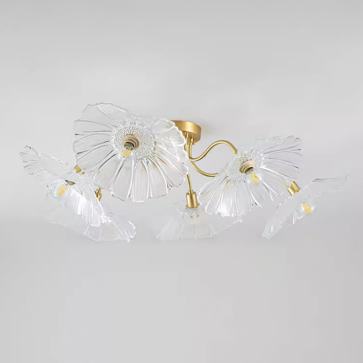 Lioruina Deckenleuchte Blattglas Messing Elegant