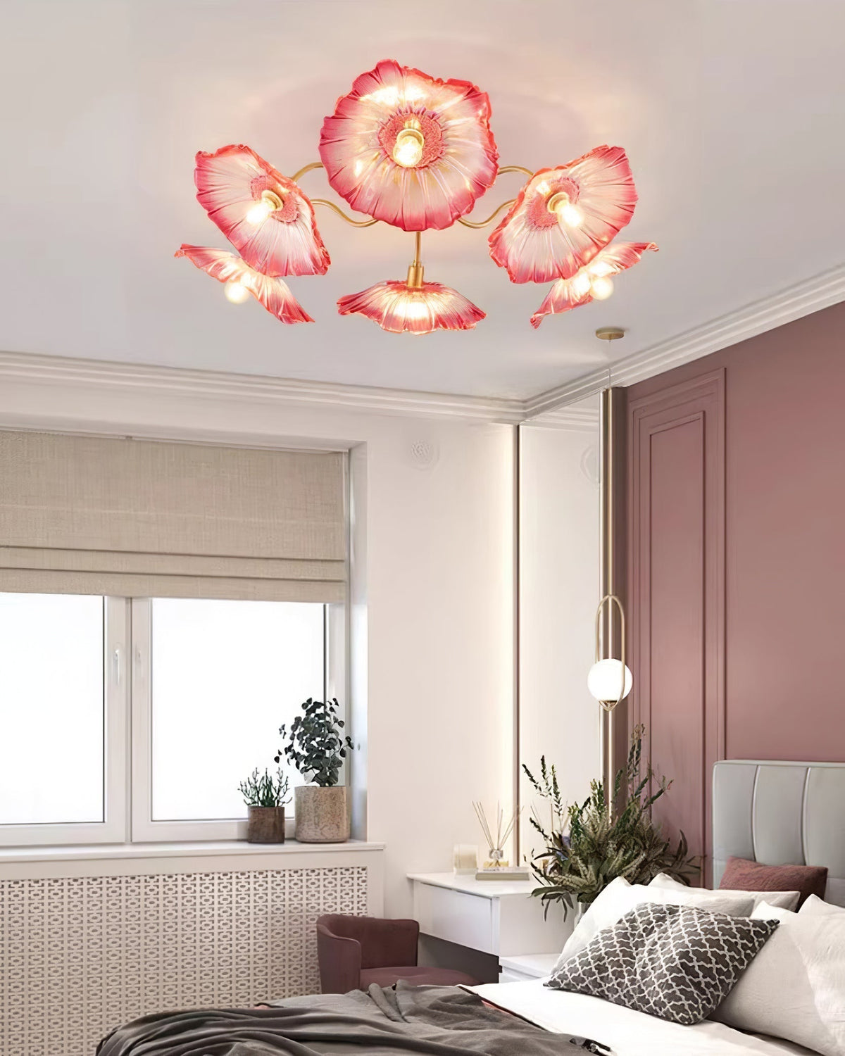 Lioruina Deckenleuchte Blattglas Messing Elegant