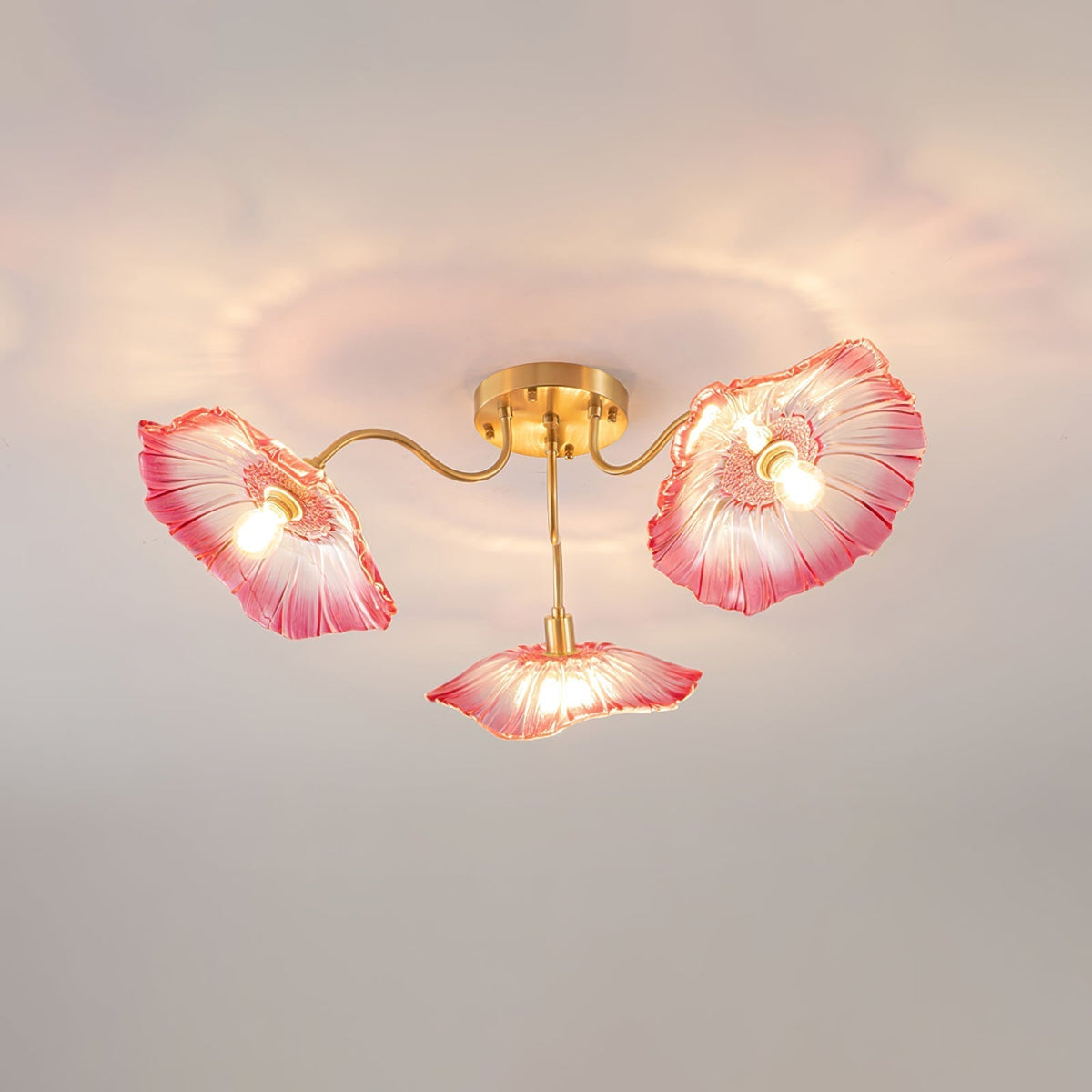 Lioruina Deckenleuchte Blattglas Messing Elegant