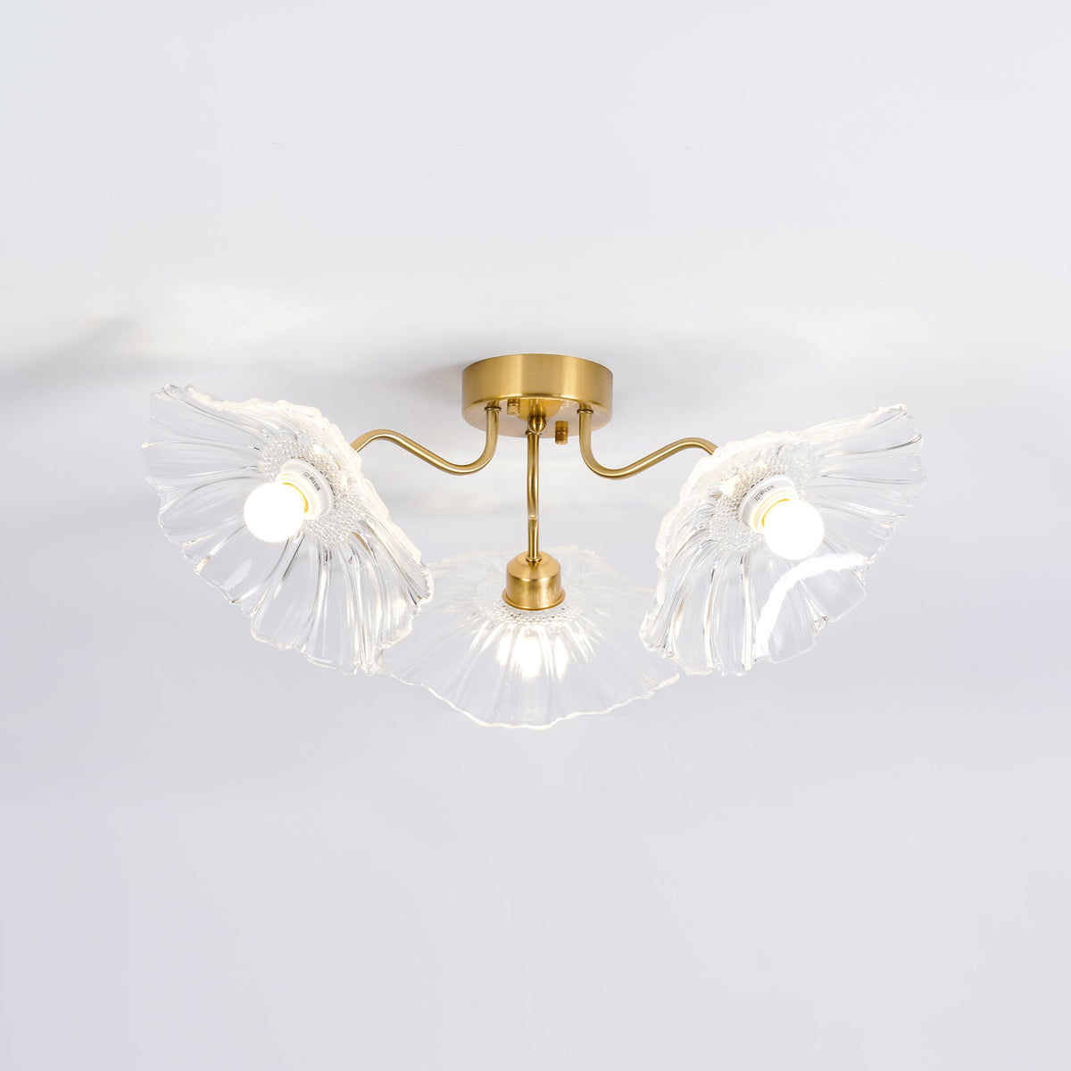 Lioruina Deckenleuchte Blattglas Messing Elegant
