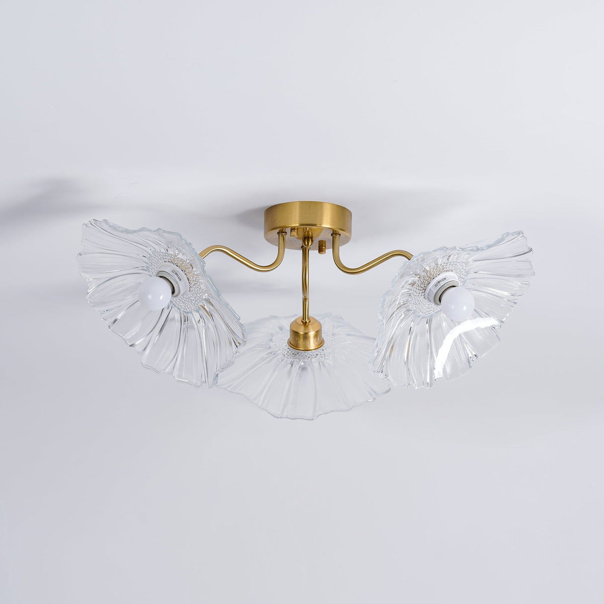 Lioruina Deckenleuchte Blattglas Messing Elegant