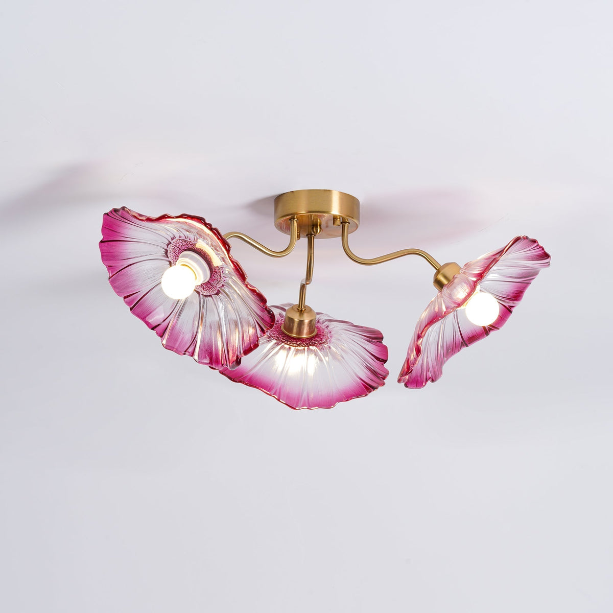 Lioruina Deckenleuchte Blattglas Messing Elegant