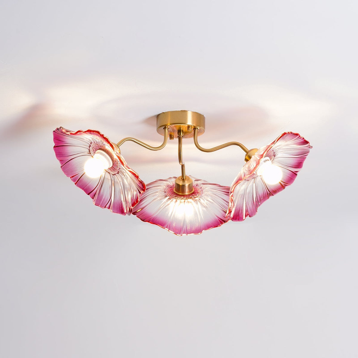 Lioruina Deckenleuchte Blattglas Messing Elegant