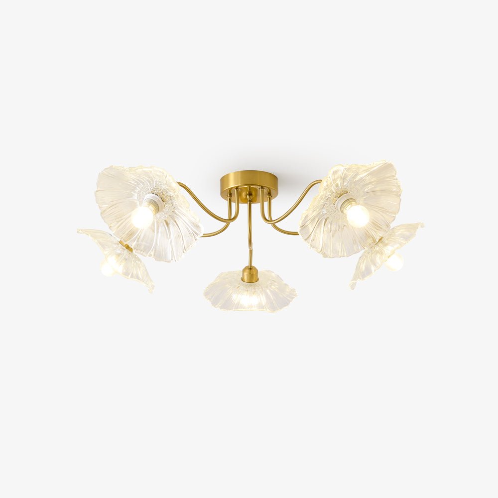 Lioruina Deckenleuchte Blattglas Messing Elegant