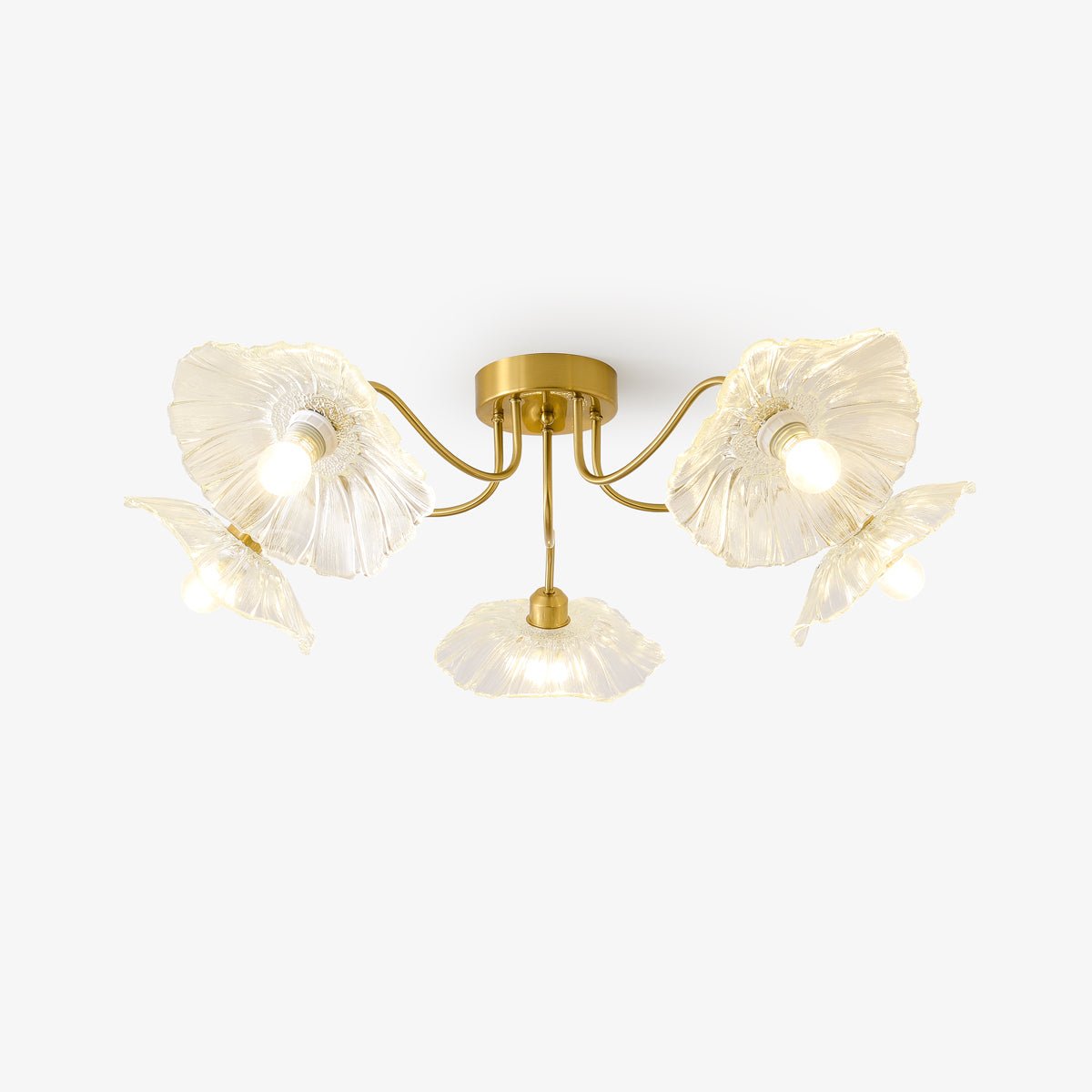 Lioruina Deckenleuchte Blattglas Messing Elegant