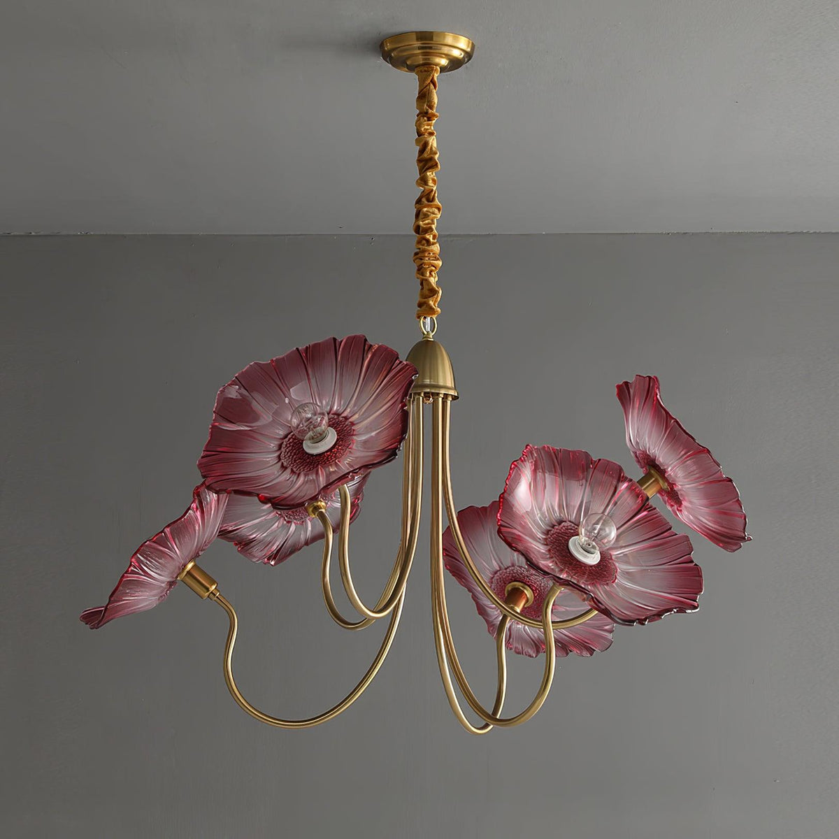 Velorora Kronleuchter Kronleuchte Lotus-Blatt Milchglas