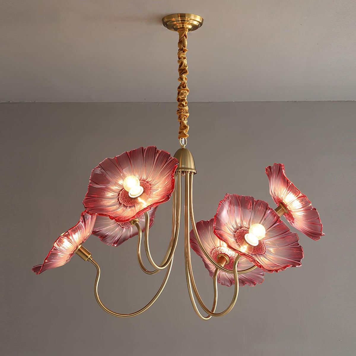 Velorora Kronleuchter Kronleuchte Lotus-Blatt Milchglas