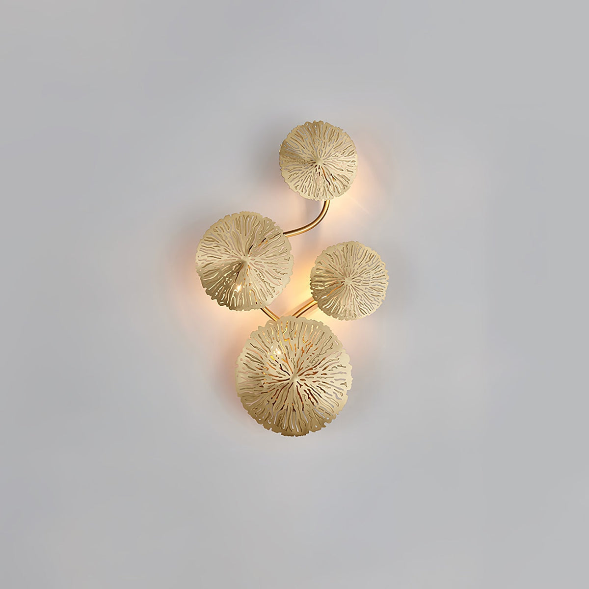 Rylso Wandleuchte Lotusblatt Messing