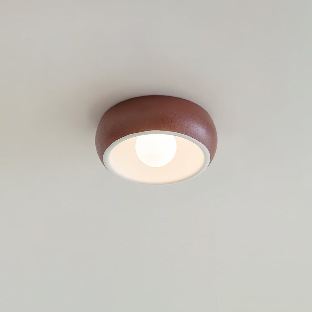 Talemu zeitgenössische minimalistische runde Deckenleuchte aus Milchglas