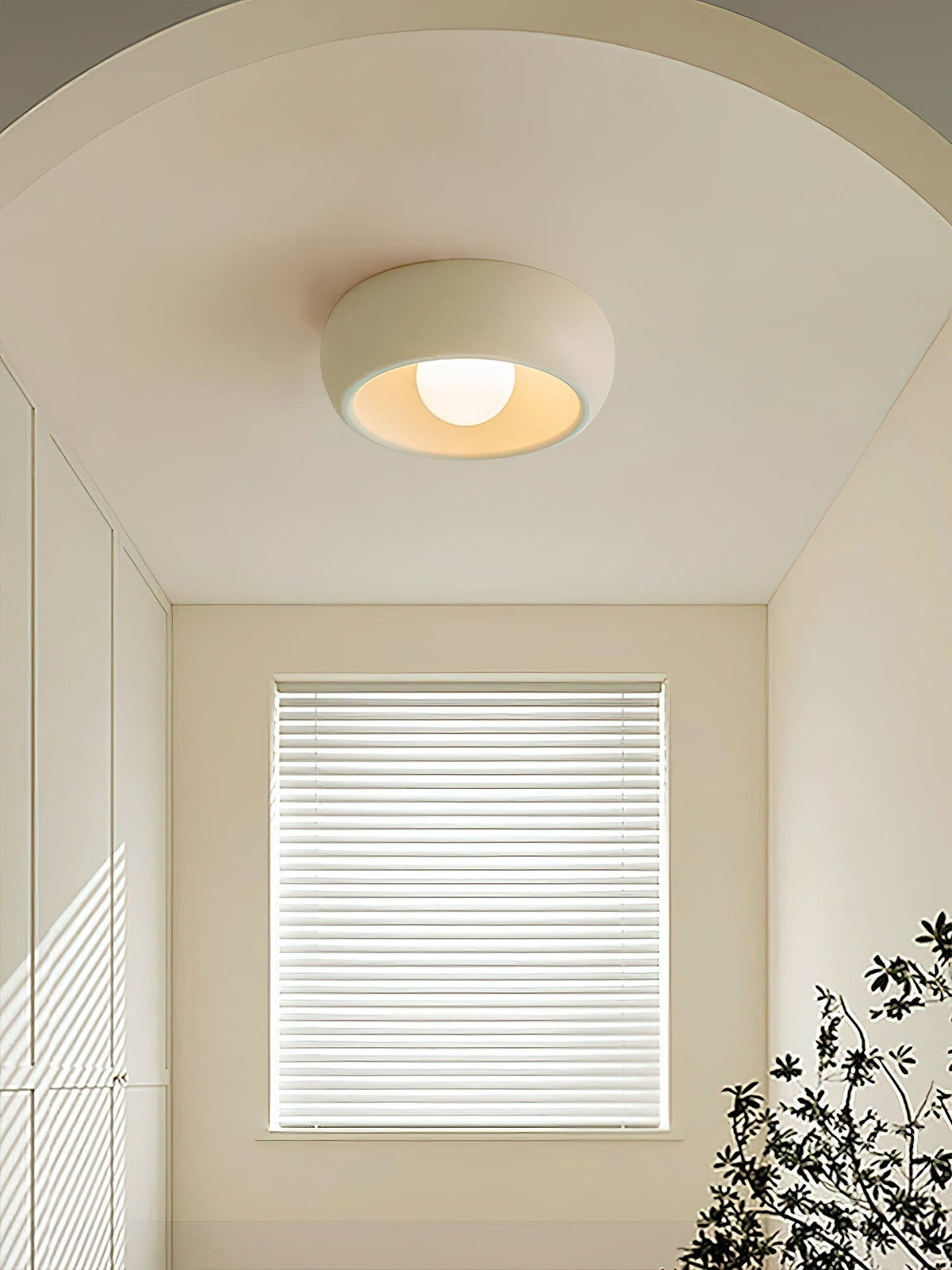 Talemu zeitgenössische minimalistische runde Deckenleuchte aus Milchglas