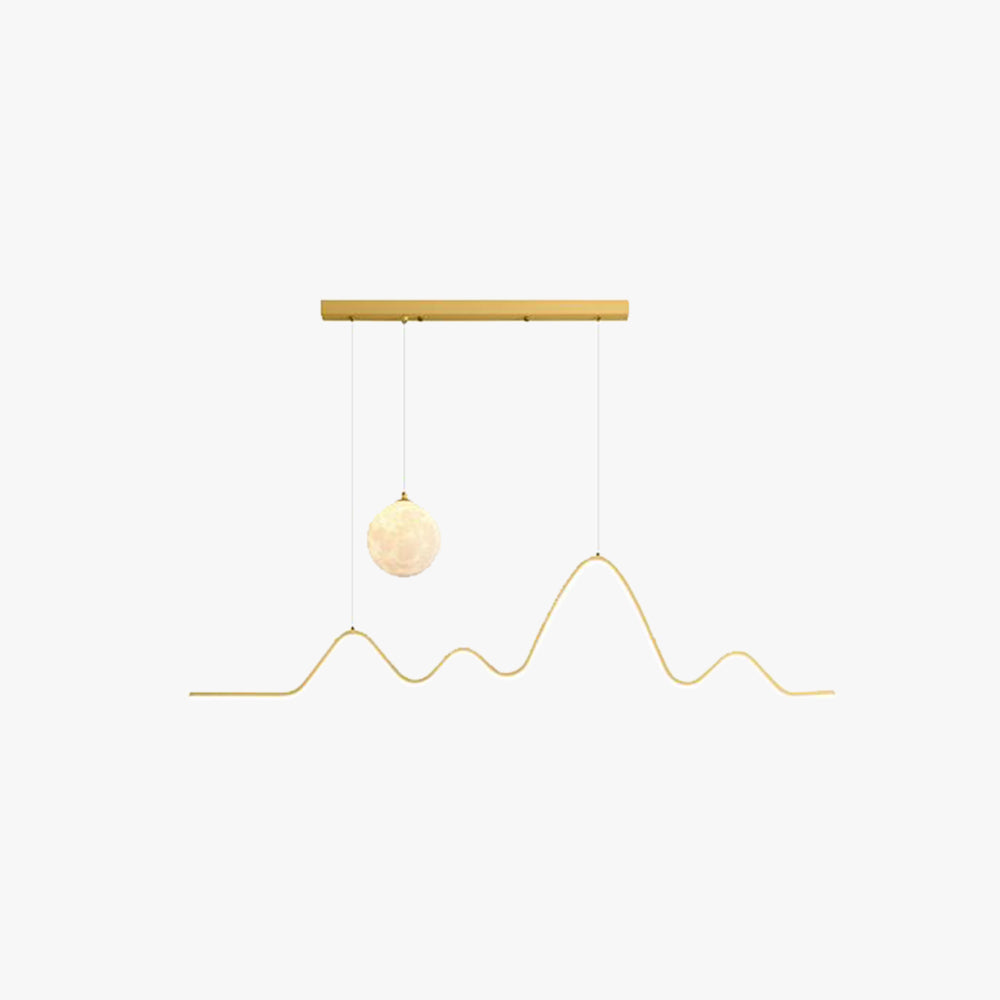 Arisha Minimalistische Gewellte Metall Pendelleuchte, Schwarz/Weiß/Gold