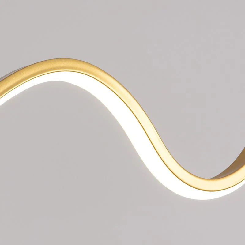 Arisha Minimalistische Gewellte Metall Pendelleuchte, Schwarz/Weiß/Gold