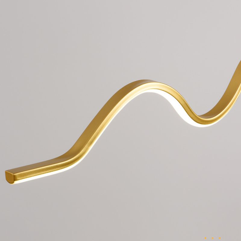 Arisha Minimalistische Gewellte Metall Pendelleuchte, Schwarz/Weiß/Gold