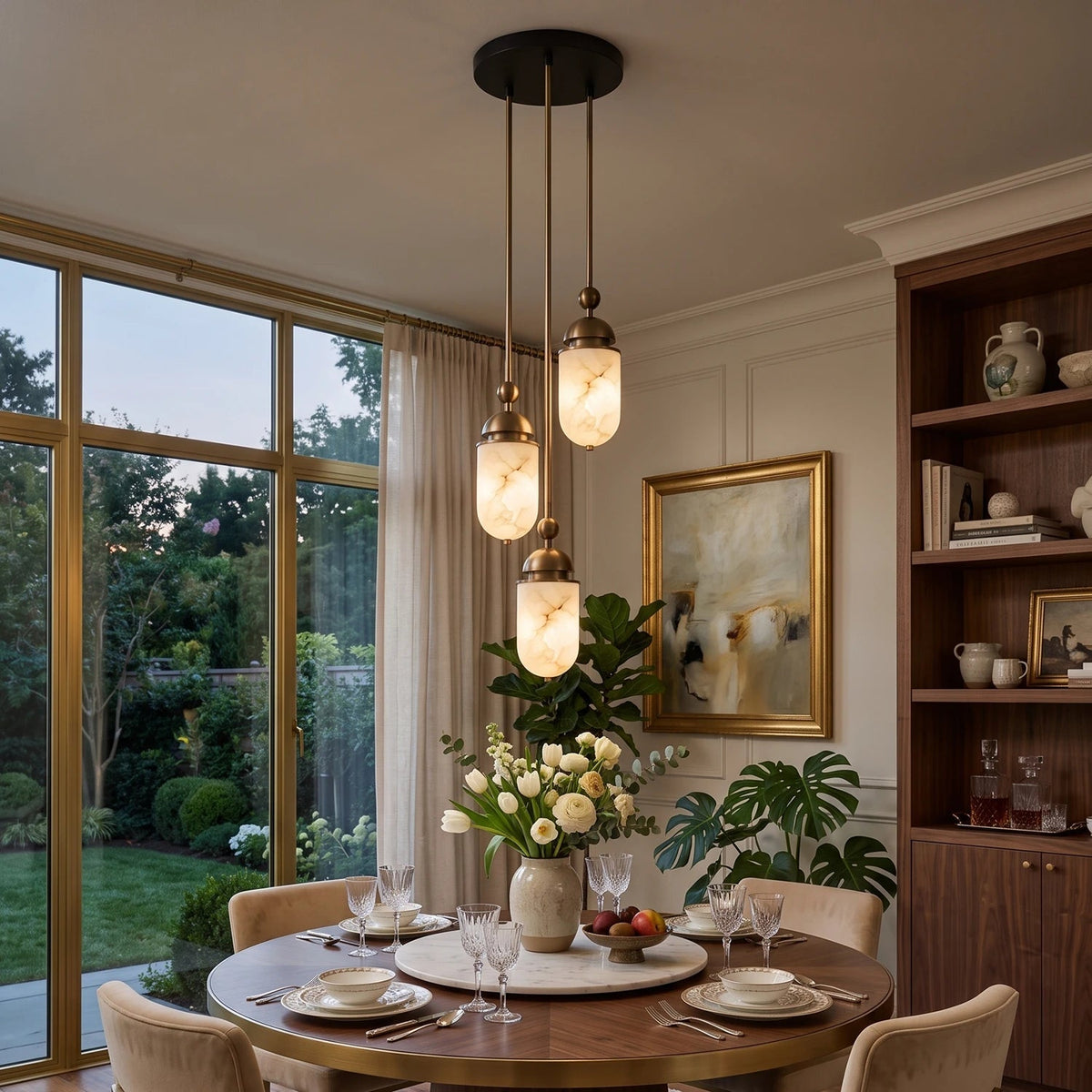 Whitcombe Pendelleuchte aus Alabasterholz