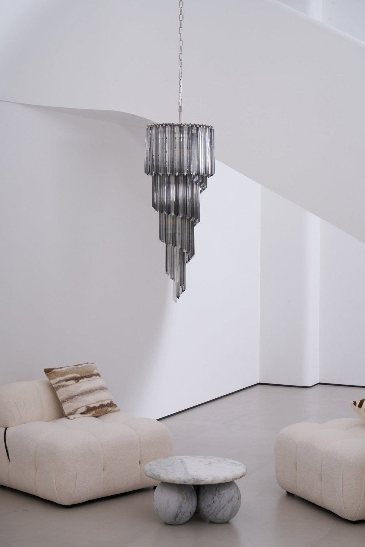 Velarella Kronleuchter Rauchglas Spiral