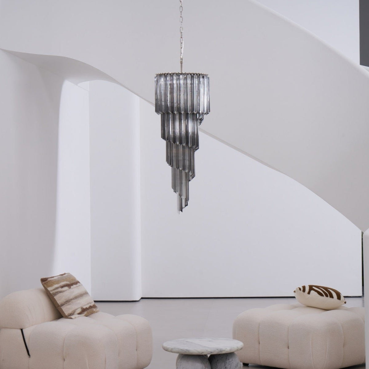 Velarella Kronleuchter Rauchglas Spiral