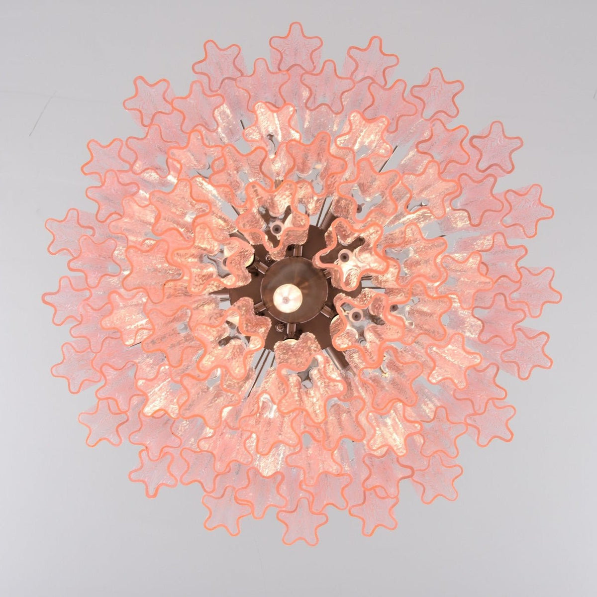 Celoora Kronleuchter Rosa Glas Mehrstufig Romantischer Glanz