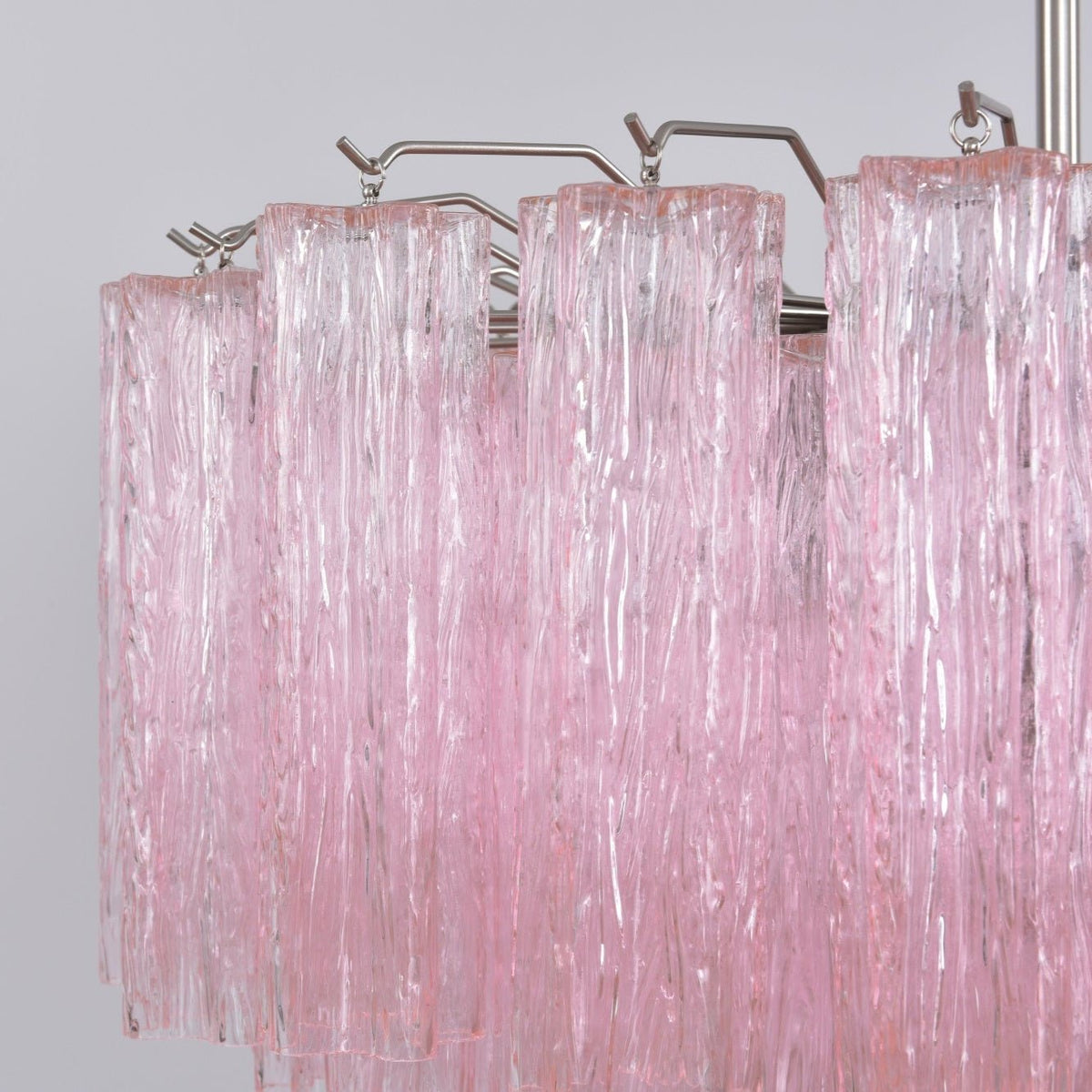 Celoora Kronleuchter Rosa Glas Mehrstufig Romantischer Glanz