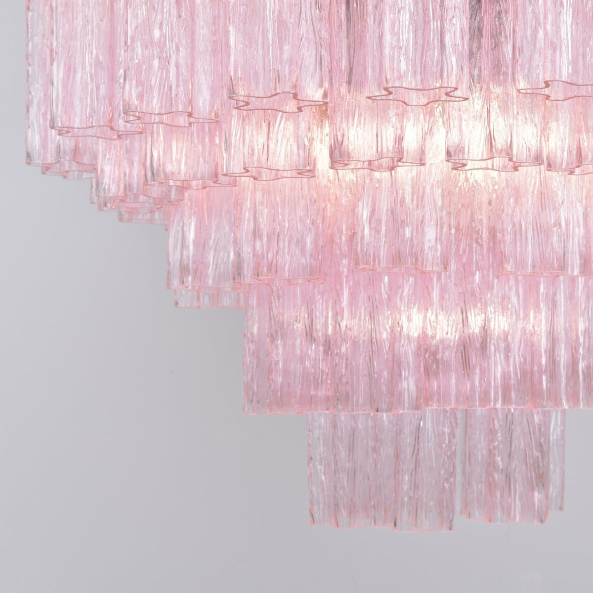 Celoora Kronleuchter Rosa Glas Mehrstufig Romantischer Glanz